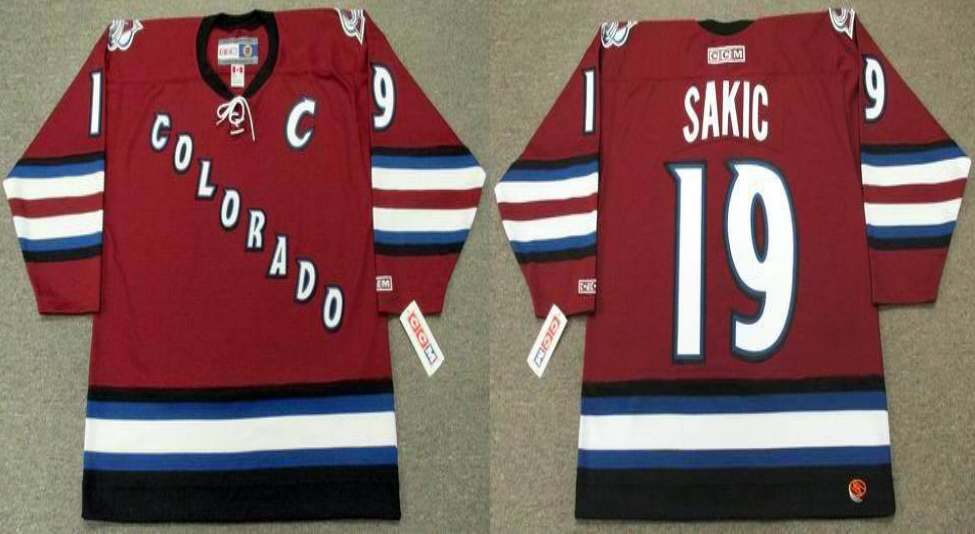 2019 Men Colorado Avalanche 19 Sakic red style #2 CCM NHL jerseys